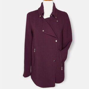 Aritzia Wilfred Mayet Moto Japanese Crepe Jacket Maroon Size Small